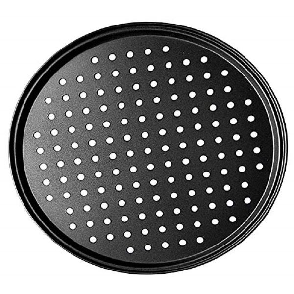 Pizza Pan 32x1.5cm Perforated Carbon Steel Non-Stick – Baking Basics