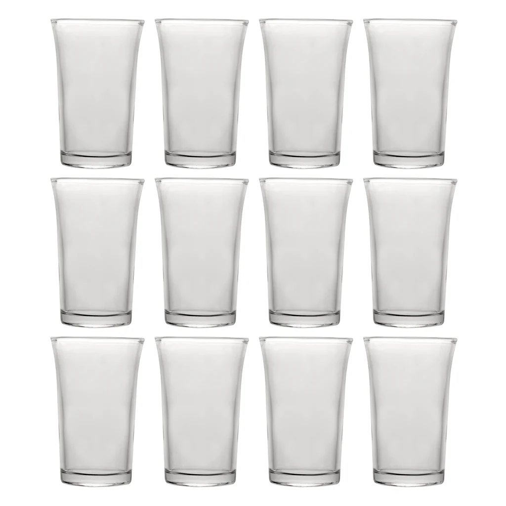 Shot Glass 12pc Set 50ml (70mm x 33mm) Tall Hot Shot / Tot - 10250