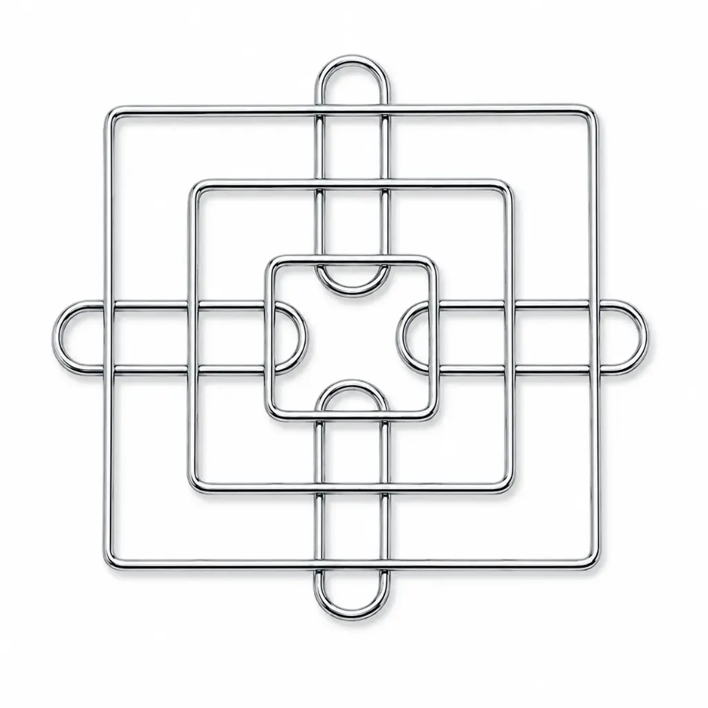 Trivet 20x20x2cm Square Wire Stainless Steel HD - Kitchen Essentials 