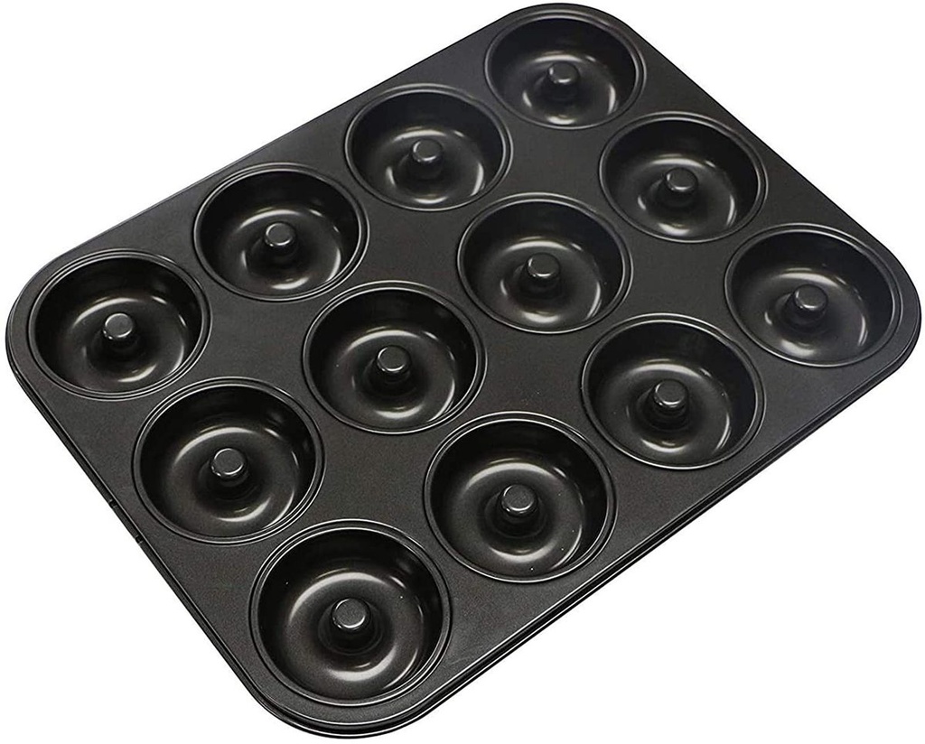 Doughnut Pan 12 Cup 35x26x2.5cm Non-Stick Carbon Steel – Baking Basics