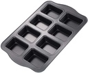 Baking Pan 8 Cup 36x24cm Mini Loaf/Brownie 9x5.5x3cm Carbon Steel-Bakers Basics 0220