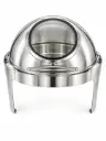 Chafing Dish 47x44cm Round With Window & Roll Top Lid Stainless Steel