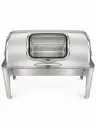 Chafing Dish 62x42x42cm Rectangular With Window & Roll Top Lid Stainless Steel