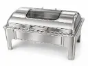 Chafing Dish 55x36.5x26cm Shallow Rectangular With Window Stainless Steel