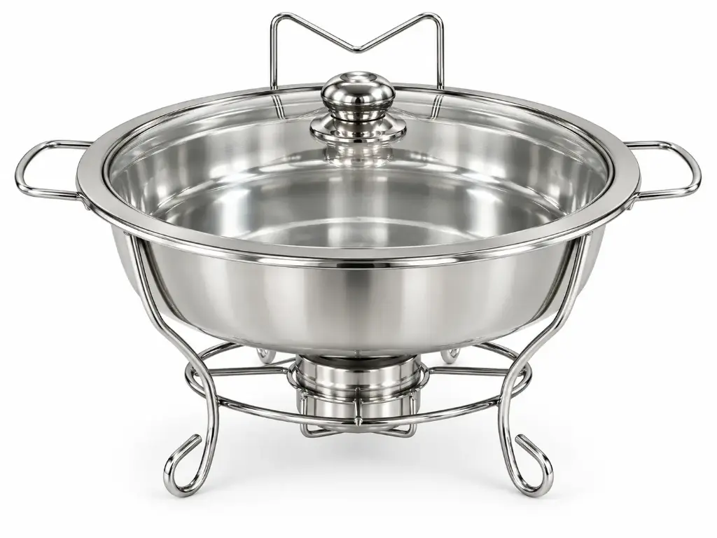 Chafing Dish 6L Round Stainless Steel With Glass Lid Wire Style Frame Chafer Jy259-H60