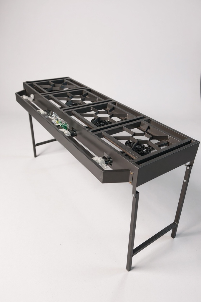 Stove 4 Burner Gas Sheet Metal With Folding Legs - Heavy Duty