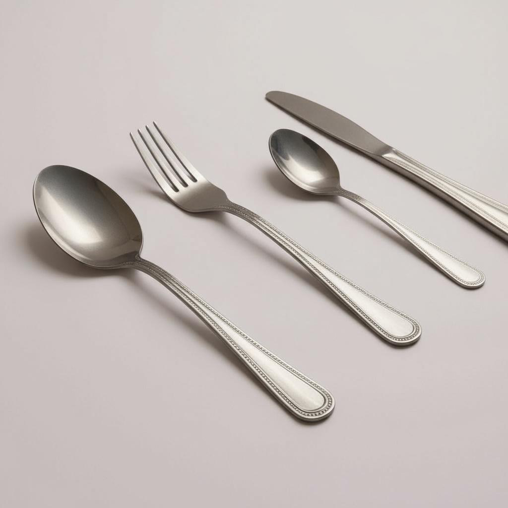 Cutlery Set 16pc Beaded Stainless Steel - Oxford