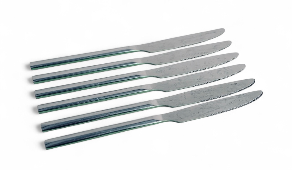 Table Knife 6Pc Square Handle Stainless Steel-Syds-079