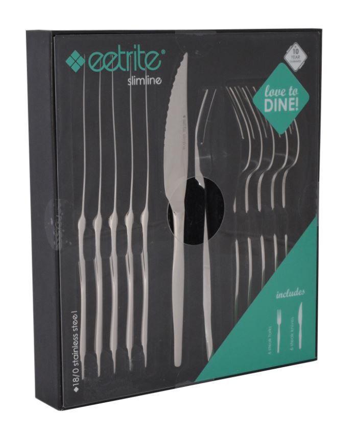 Cutlery Set 12pc Steak Set Slimline Boxed - Eetrite SL/12SKSF