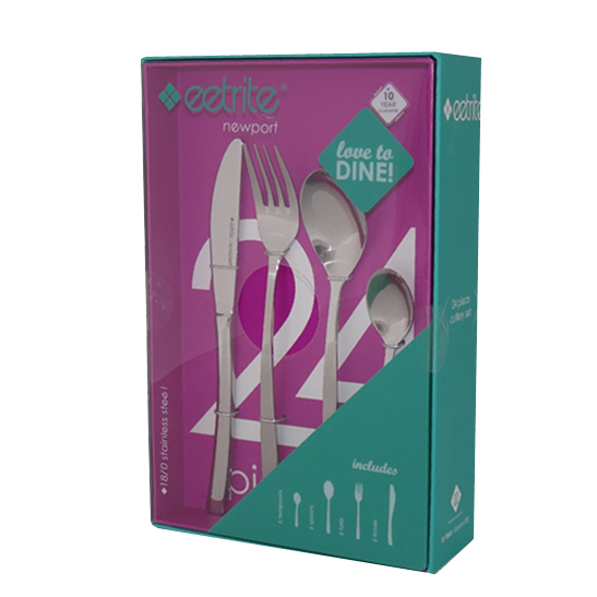 Cutlery Set 16pc Newport Stainless Steel - Eetrite NP/16BB