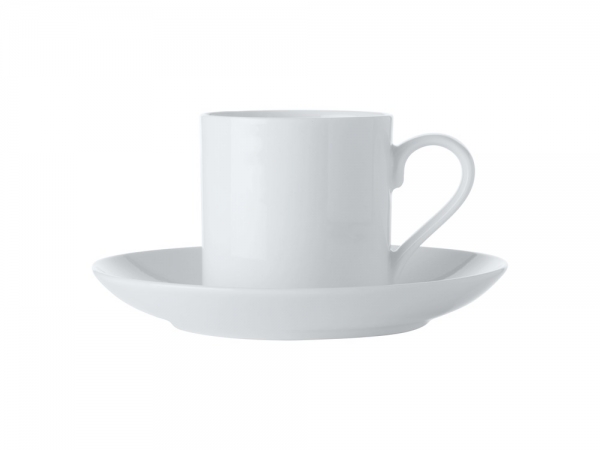 Cup & Saucer 100ml Straight Demi White Basics - Maxwell & Williams WBA0134