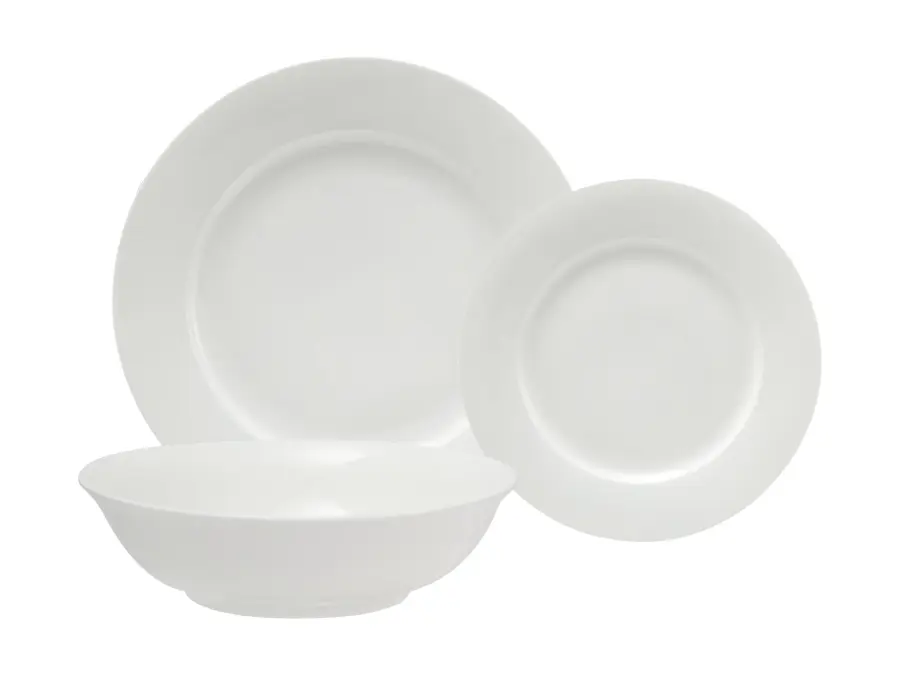 Dinner Set 12pc Euro Rim White Basics - Maxwell & Williams WBA0142
