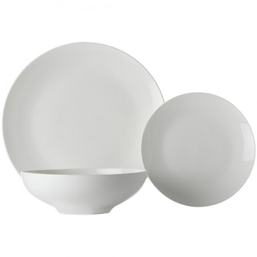 Dinner Set 12pc Coupe Tribeca White Basics - Maxwell & Williams WBA0147