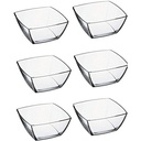 Bowls 6pc Set (12.5x12.5x7cm) Square Glass - Tokio 53056