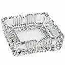 Ashtray 15x15x4.5cm Square Ribbed Glass