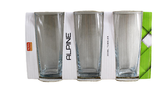 Tumbler 3pc 280ml Glass - Alp TU487