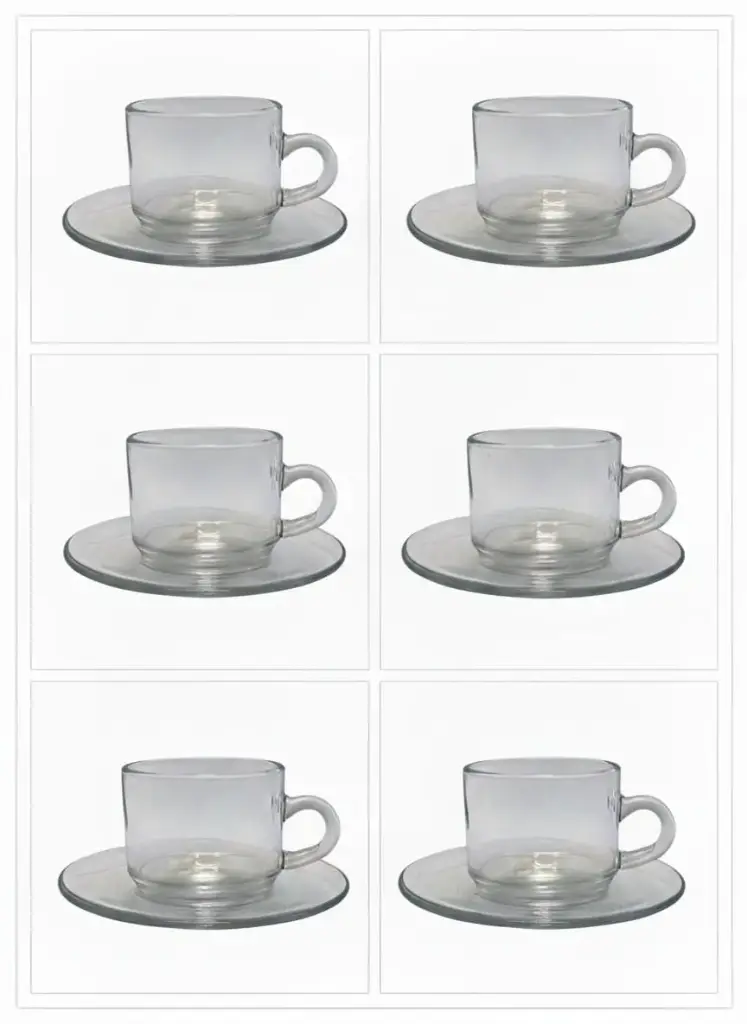 Cup & Saucer 200ml 12pc Round Set Glass - RVT2022-010
