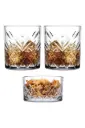 Whisky Glass (225ml) & Snack Bowl (345ml) 3pc Set Cut Glass - Timeless 96818
