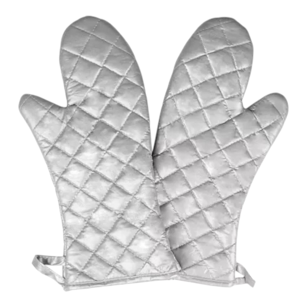 Oven Mitt 2pc 40x17cm Silver Coated - Kitchen Essentials