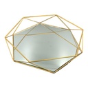 Tray 36x31x7cm Mirror Geometrical Wire Frame IRM10305