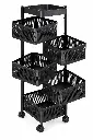 Vegetable Rack 5 Tier (89x26x26cm) Square Black Metal 