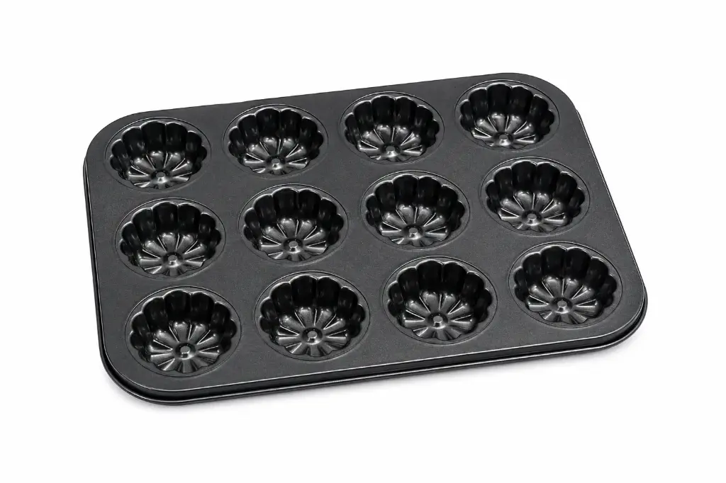 Muffin Pan 12 Cup 35x26x3cm Carbon Steel Floral Pattern Non-Stick - Baking Basics