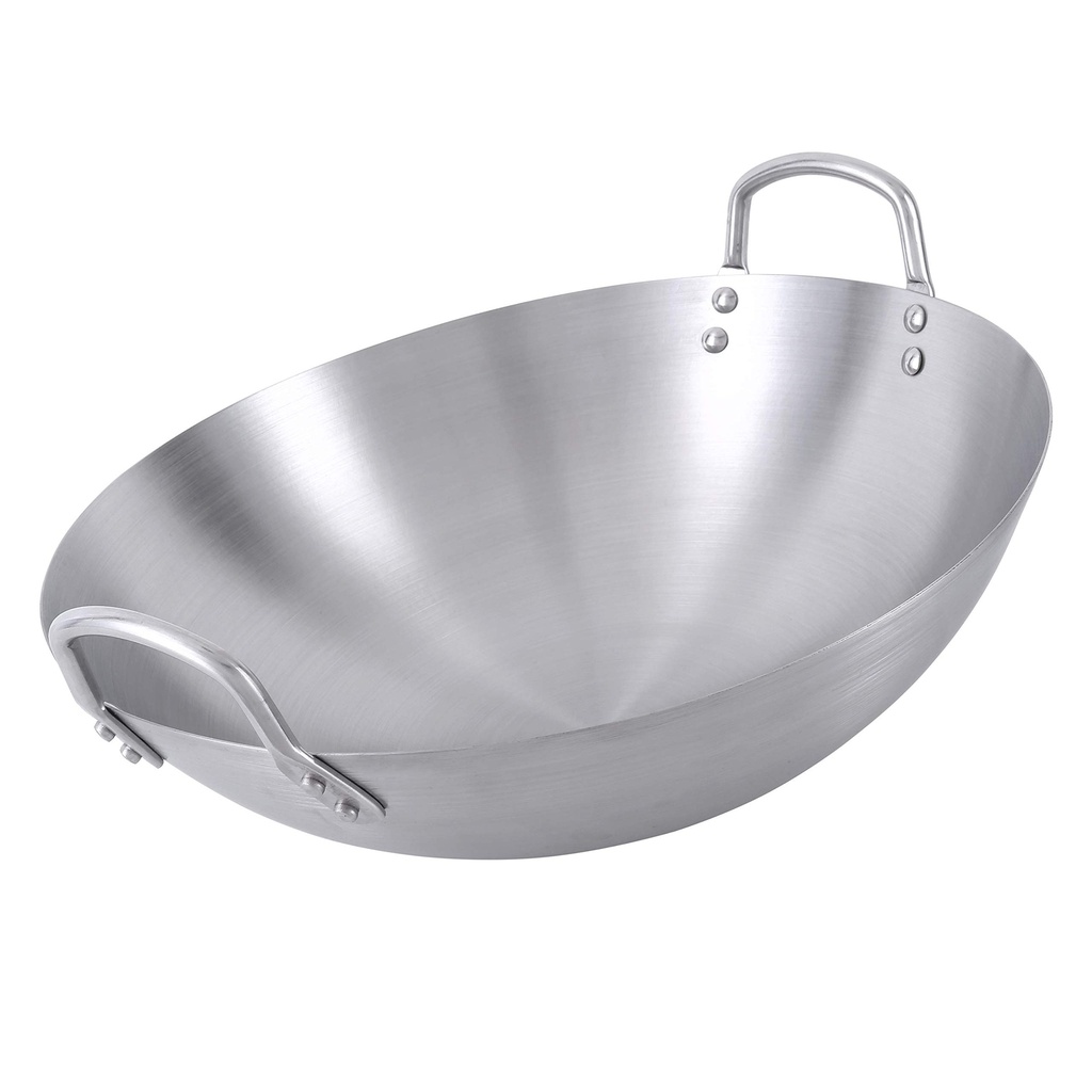 Wok 32x9.5cm Aluminium With 2 Handles Chinese Style 