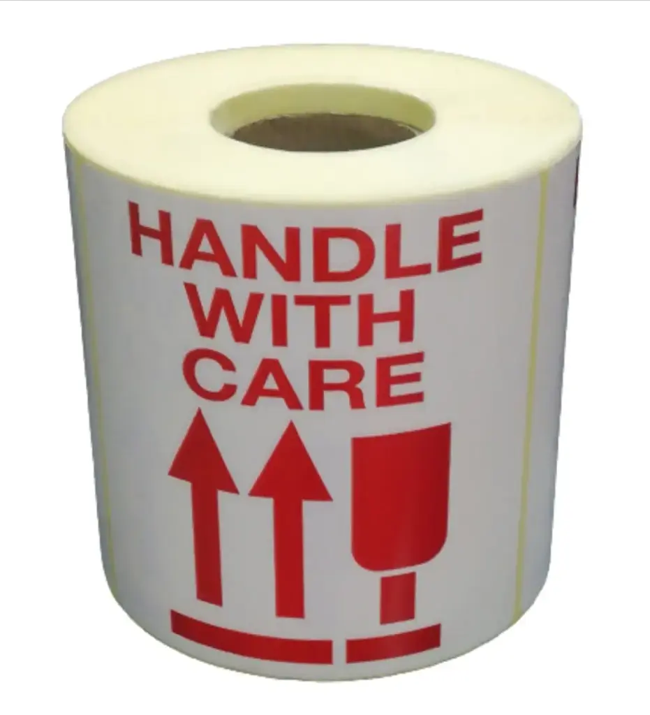 Fragile Packaging Label 10x10cm 500pc - Handle With Care