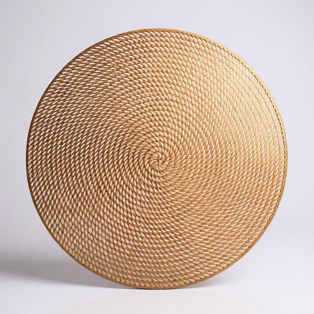 Placemat 1Pc 38Cm Flower Fine Linear Pattern Cut-Out