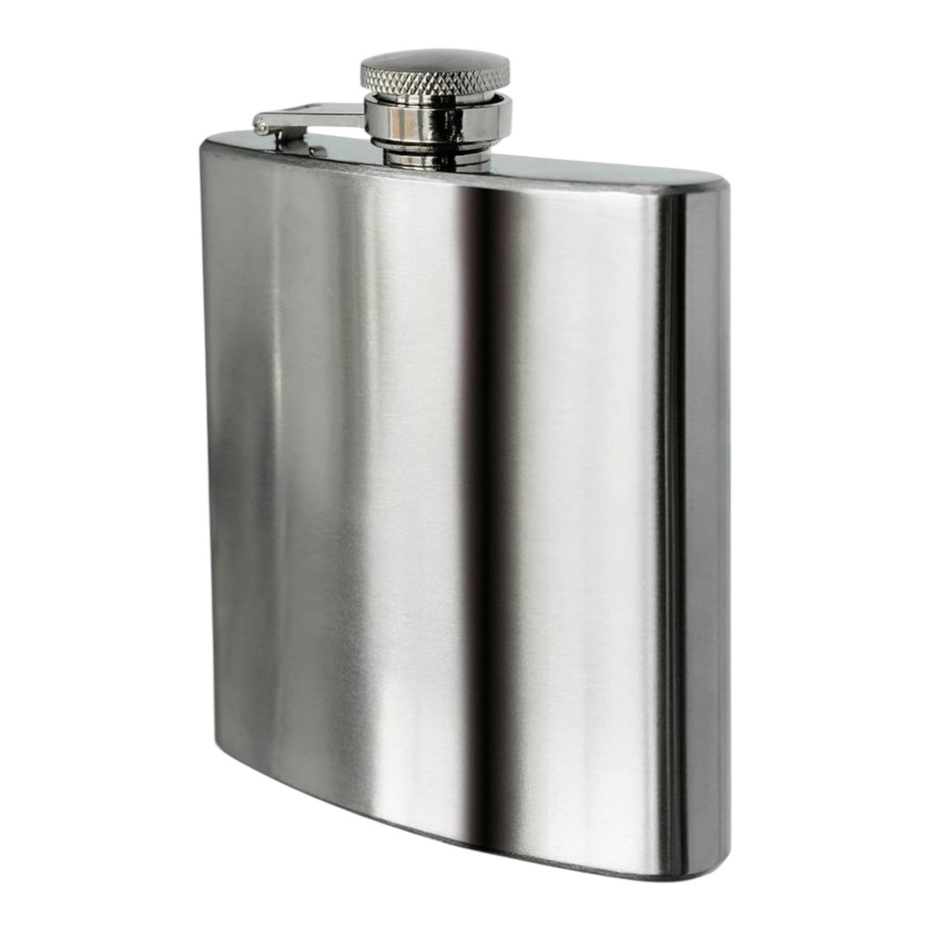 Hip Flask 200ml (12x10cm) Classic Stainless Steel - Essentials