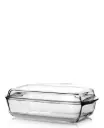 Double Roaster 2Lt Rectangular Borosilicate Glass (35x20x10cm) - Borcam 59009