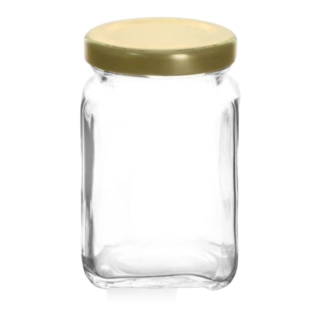 Glass Jar 250ml Square Glass 182 - JAR119