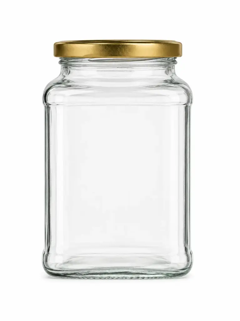 Glass Jar 750ml Square with Lid - JAR151