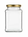 Glass Jar 750ml Square with Lid - JAR151