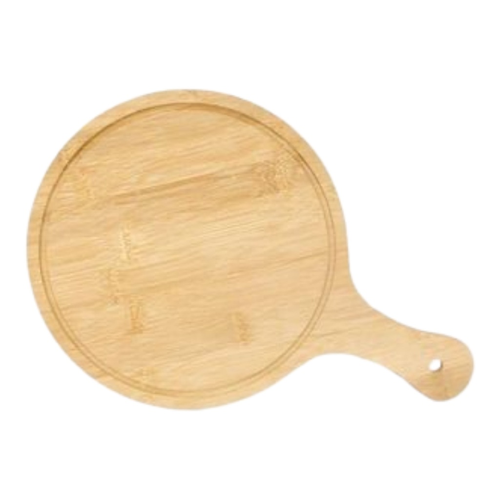 Pizza Board 30Cm With Handle Natural Wood