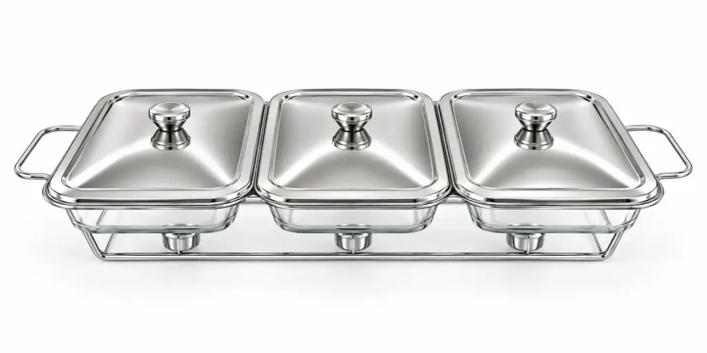 Chafing Dish 3x1.5L Dishes With Warmer Silver