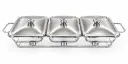 Chafing Dish 3x1.5L Dishes With Warmer Silver
