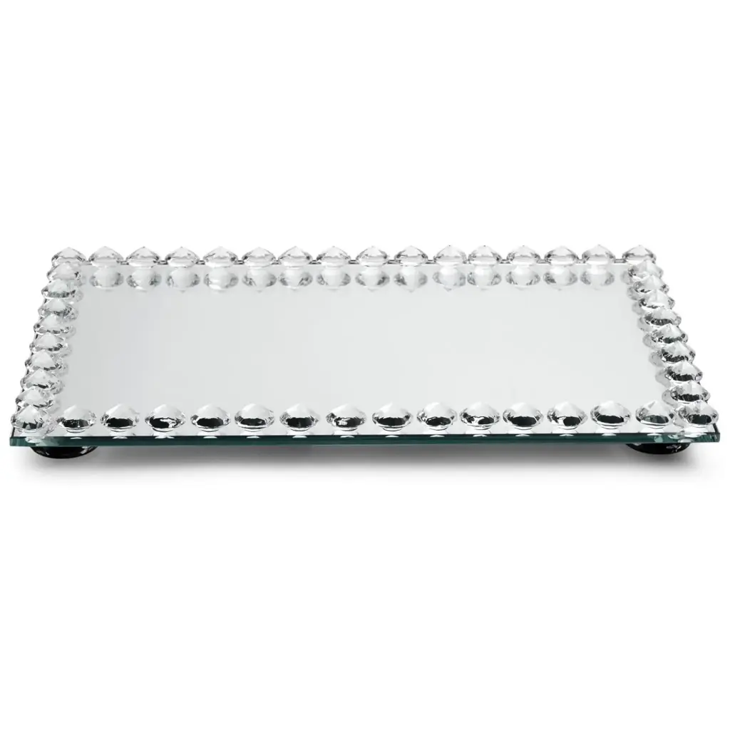 Tray 36X26Cm Mirror With Diamante Rvt2023-291