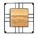 Trivet 18x18cm Black With Wooden Centre - Kitchen Essentials 