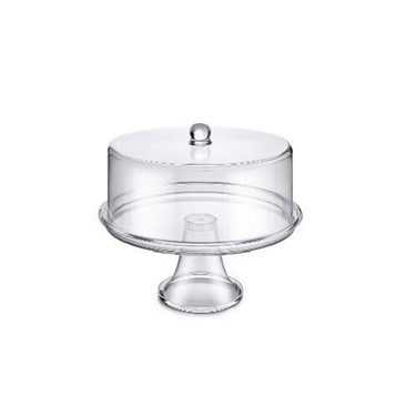 Cake Plate With Cover Footed 30X31Cm Acrylic Clear Rvt2023-151/4112