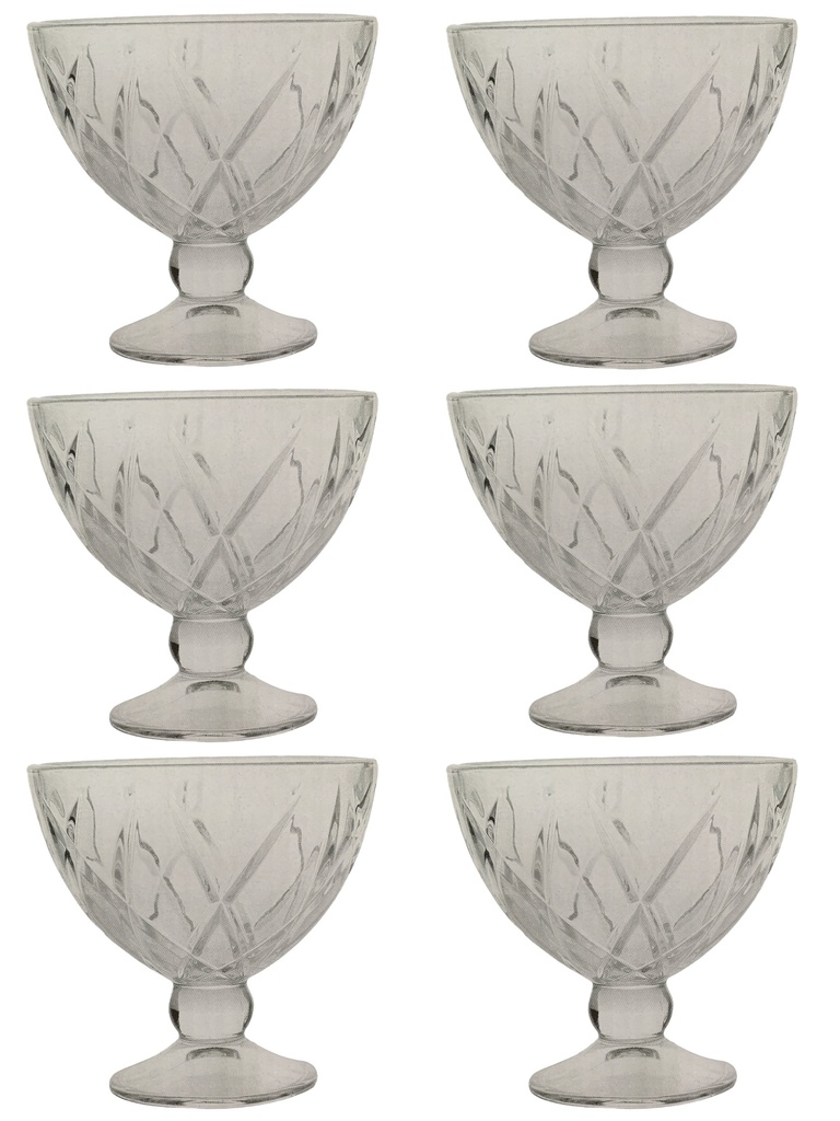 Dessert Bowl 260Ml 6pc Cut Glass F206 Rvt2023-184