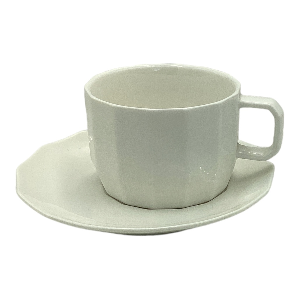 Cup & Saucer 200ml Grooved Modern - RVT2023-327