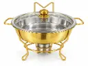 Chafing Dish 6L Round Gold With Glass Lid Wire Style Frame Chafer Jy259-H60