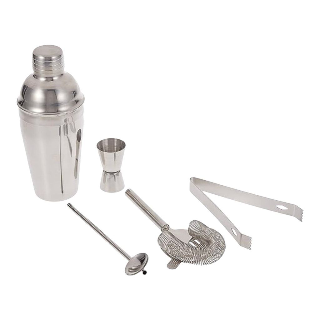 Cocktail Shaker 5pc Set Stainless Steel 