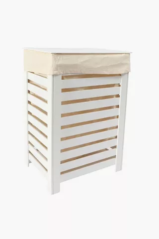 Laundry Basket 60x39x29cm Wooden With Lid WS