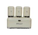 Bread Bin & Canister Set 4pc Retro Range - Ch782/784