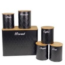 Bread Bin & Storage Canister Set 6pc With Bamboo Lids - Aqua