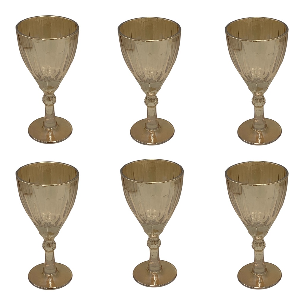 Wine Goblet 6pc 270ml Diamante Smoke Grey RVT2023-188