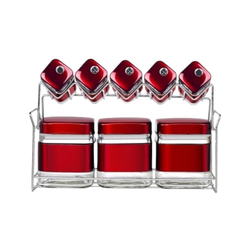 [RHD8413] Spice Set 8Pc Square With Silver Line CH900/CH901/CH902/CH903