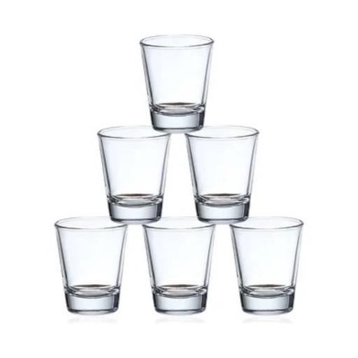 [AD25520] Tot Glass Set 6pc Set 40ml (5.5x4.5cm) Clear Premium 